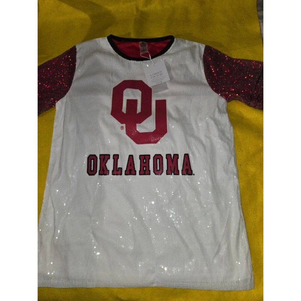Gameday Couture Oklahoma Women's Large Sequin Jersey/Shirt (BLOC-27)